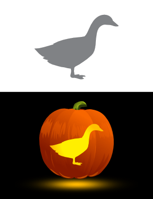 Simple Goose Pumpkin Stencil