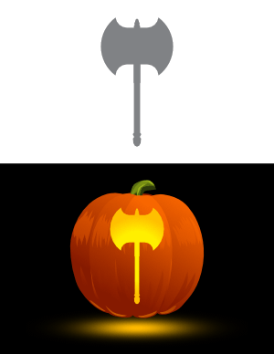 Simple Great Axe Pumpkin Stencil