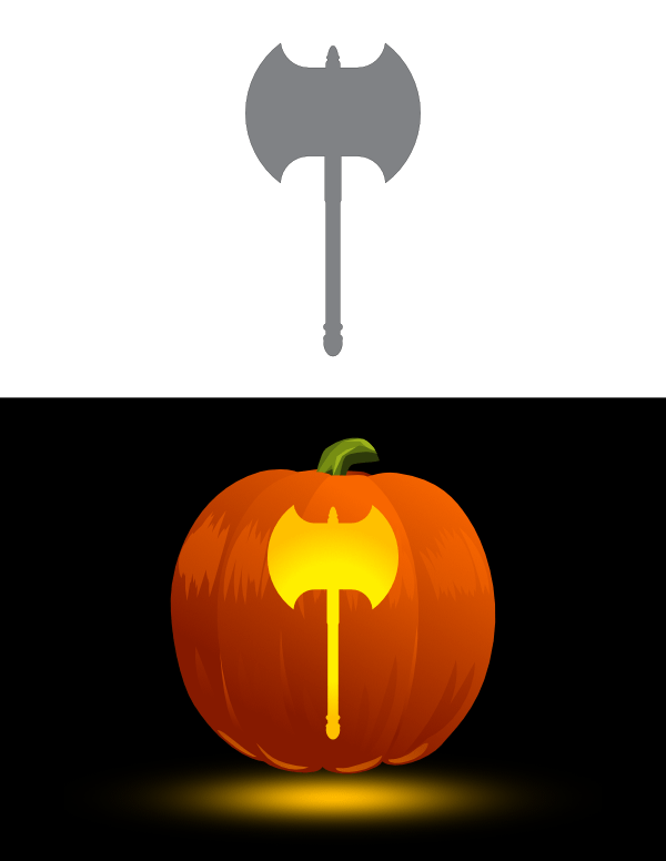 Simple Great Axe Pumpkin Stencil