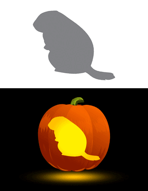 Simple Groundhog Pumpkin Stencil