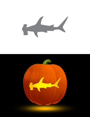 Simple Hammerhead Shark Pumpkin Stencil