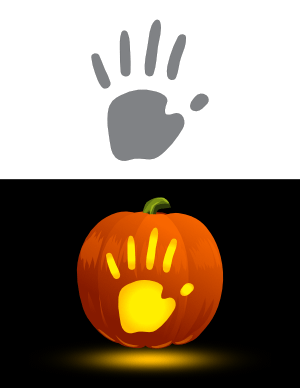 Simple Handprint Pumpkin Stencil