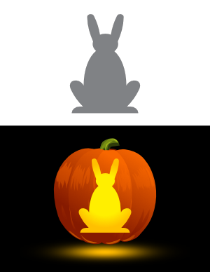 Simple Hare Pumpkin Stencil