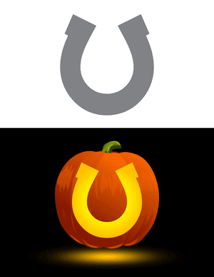 Simple Horseshoe Pumpkin Stencil