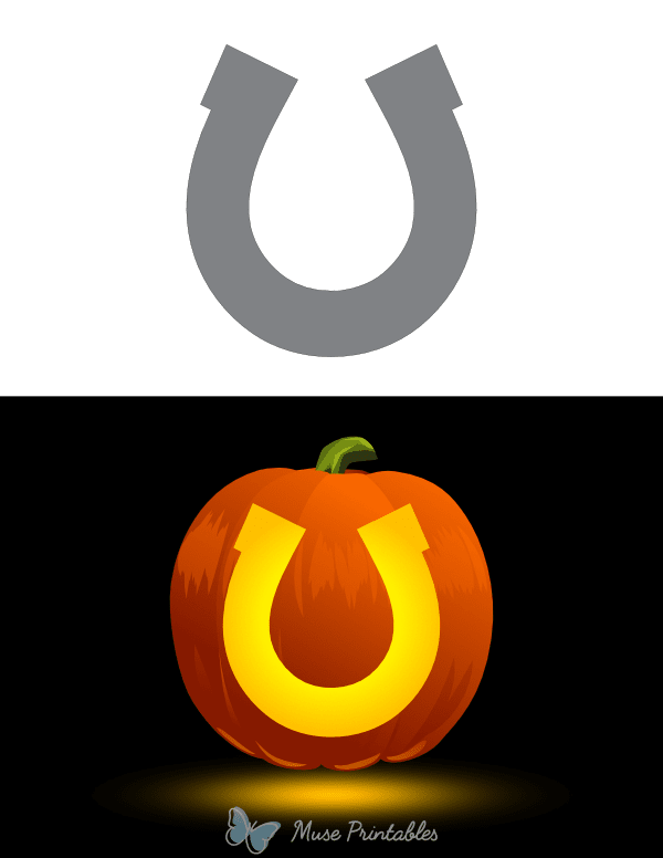 Simple Horseshoe Pumpkin Stencil