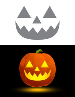 Simple Jack-o'-lantern Face Pumpkin Stencil