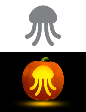 Simple Jellyfish Pumpkin Stencil
