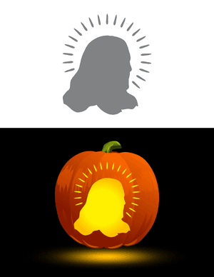 Simple Jesus Head Pumpkin Stencil