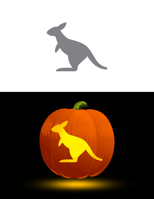 Simple Kangaroo Pumpkin Stencil