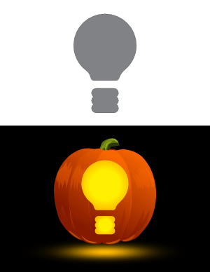 Simple Light Bulb Pumpkin Stencil
