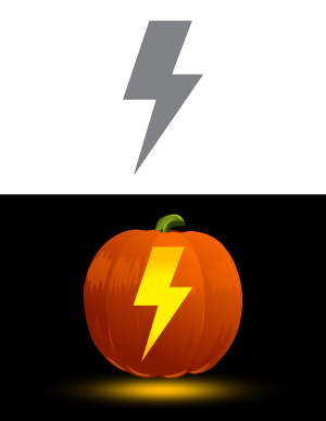Simple Lightning Bolt Pumpkin Stencil