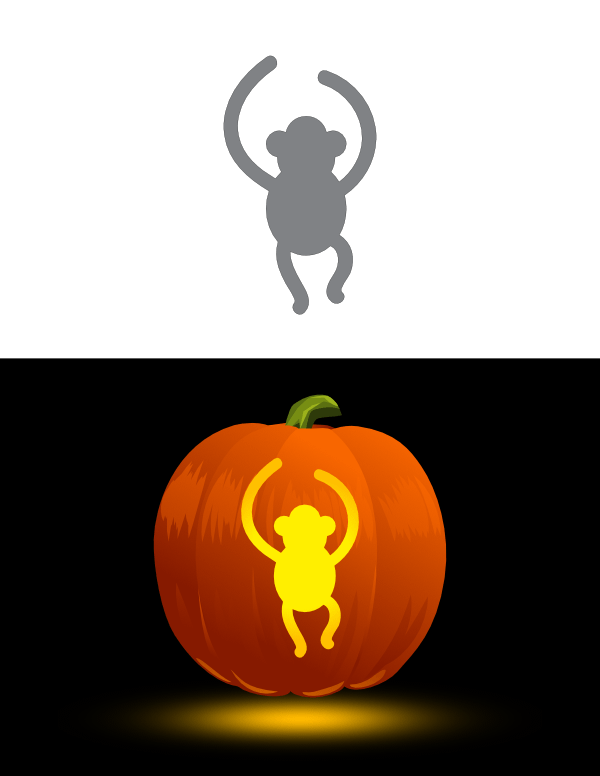 Printable Simple Monkey Pumpkin Stencil