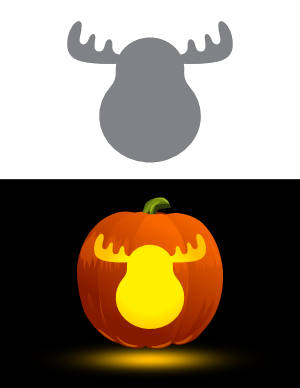 Simple Moose Head Pumpkin Stencil
