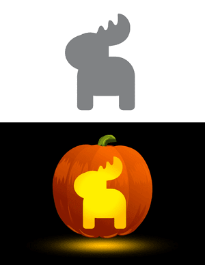 Simple Moose Outline Pumpkin Stencil