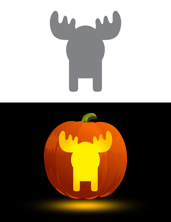 Simple Moose Pumpkin Stencil