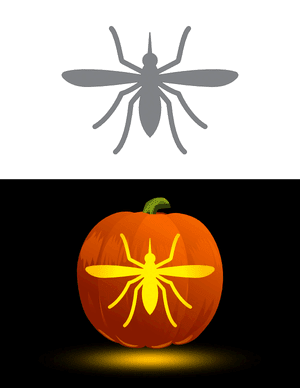 Simple Mosquito Outline Pumpkin Stencil