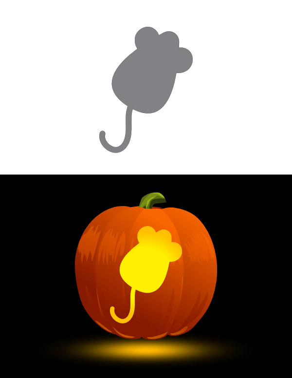 Simple Mouse Pumpkin Stencil