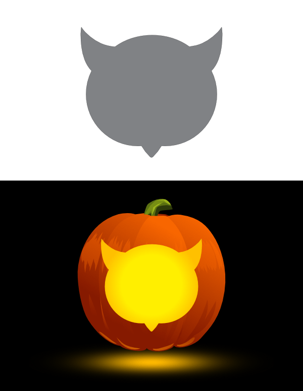 Simple Owl Head Pumpkin Stencil