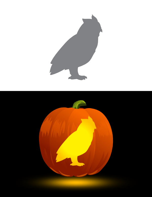 Simple Owl Pumpkin Stencil