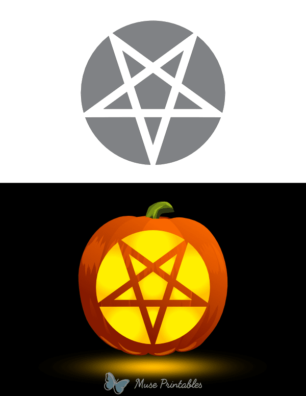 Simple Pentagram Pumpkin Stencil