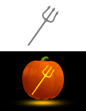 Simple Pitchfork Pumpkin Stencil