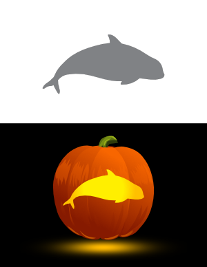 Simple Porpoise Pumpkin Stencil