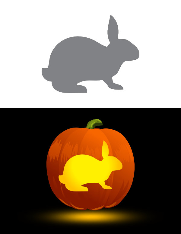 Simple Rabbit Pumpkin Stencil