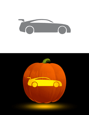 Simple Race Car Pumpkin Stencil