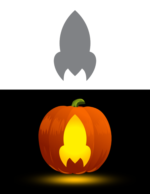 Printable Simple Rocket Pumpkin Stencil