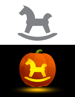 Simple Rocking Horse Pumpkin Stencil