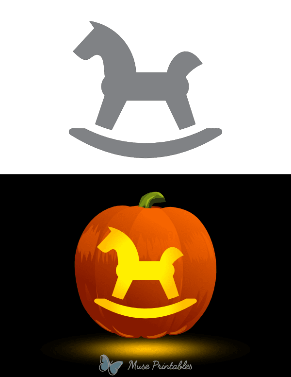 Simple Rocking Horse Pumpkin Stencil