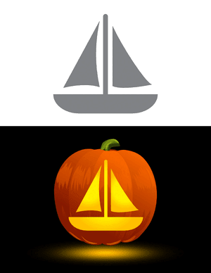 Simple Sailboat Pumpkin Stencil