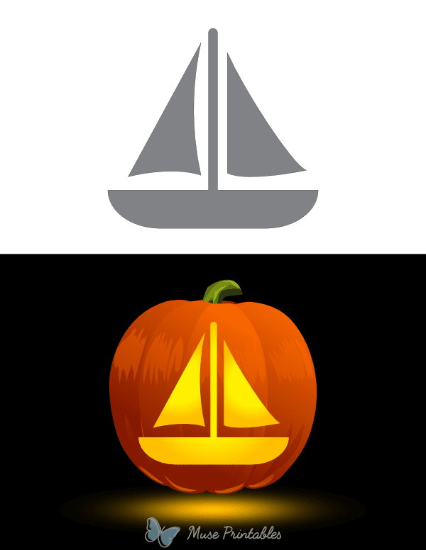 Simple Sailboat Pumpkin Stencil