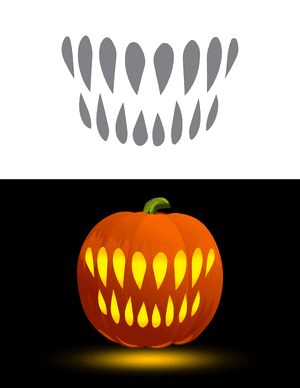 Simple Scary Teeth Pumpkin Stencil