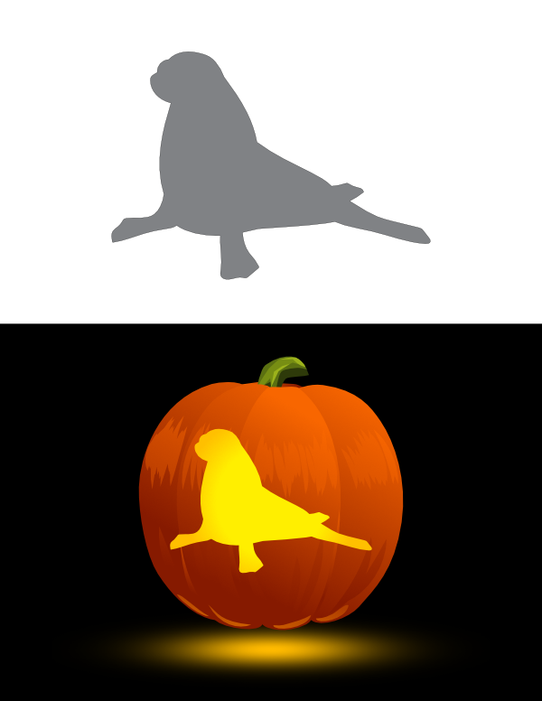 Printable Simple Sea Lion Pumpkin Stencil