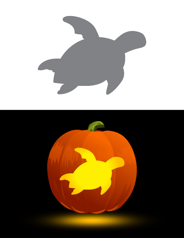 Simple Sea Turtle Pumpkin Stencil