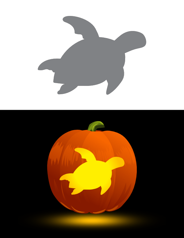 Printable Simple Sea Turtle Pumpkin Stencil