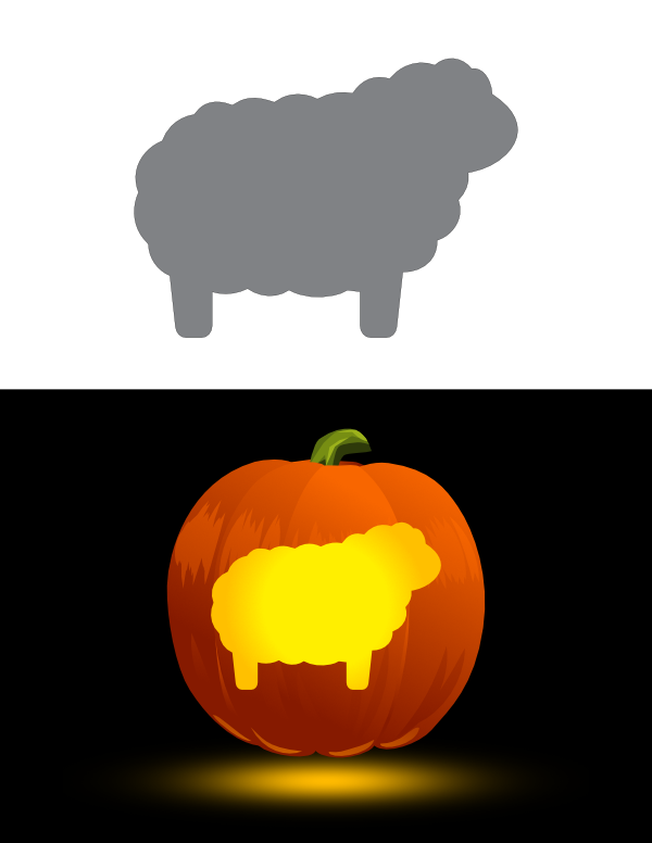 Simple Sheep Pumpkin Stencil