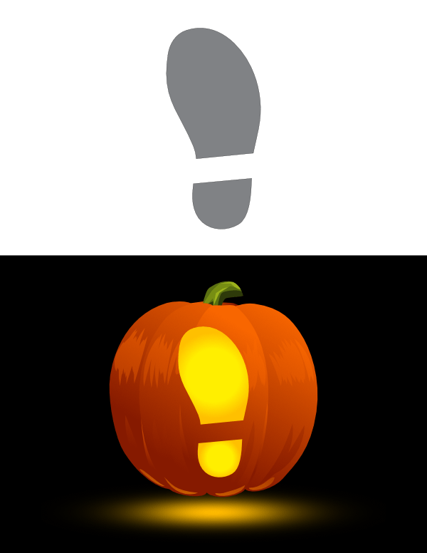 Simple Shoeprint Pumpkin Stencil