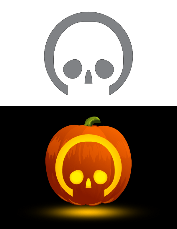 Simple Skull Pumpkin Stencil