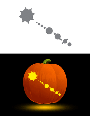 Simple Solar System Pumpkin Stencil