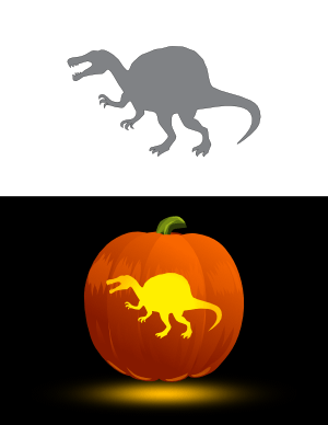 Simple Spinosaurus Pumpkin Stencil