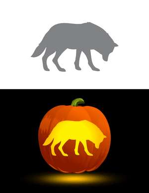 Simple Standing Arctic Wolf Pumpkin Stencil