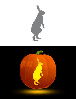 Simple Standing Hare Pumpkin Stencil