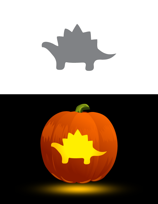 Printable Simple Stegosaurus Pumpkin Stencil