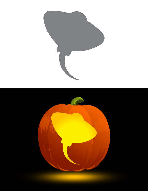 Simple Stingray Pumpkin Stencil