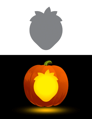 Simple Strawberry Pumpkin Stencil