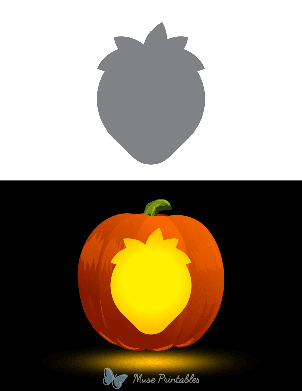 Simple Strawberry Pumpkin Stencil