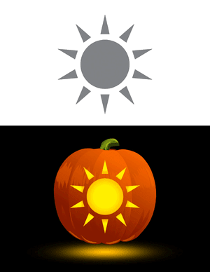 Simple Sun Pumpkin Stencil