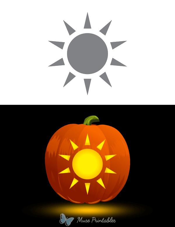 Simple Sun Pumpkin Stencil